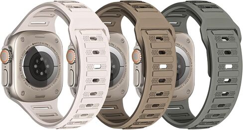 TRA 3 Pack Sport Bands Compatible with Apple Watch Ultra 2/Ultra Band 49mm 45mm 44mm 42mm 41mm 40mm 38mm, Soft Silicone Strap Replacement Wristband Compatible for iWatch Series 9/8/SE/7/6/5/4/3/2/1 in Saudi Arabia