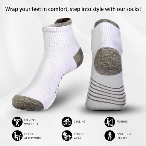8 Pairs Men's Cotton Ankle Socks Comfort Breathable Sports Casual Socks in Saudi Arabia