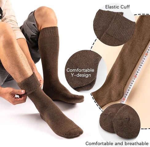 JINSHI 10 Pair Men's Thermal Socks Soft Cotton Knee High Warm Winter Socks Cold Weather Socks in Saudi Arabia