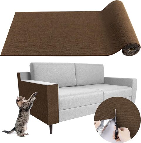 Climbing Cat Scratcher Mat Trimmable Cat Scratching Post Carpet 78.7’’x15.8’’ Self Adhesive Carpet Mat Pad Replacement for Cat Tree Shelves Post Couch Wall Furniture Steps DIY Protector (Cream White) in Saudi Arabia
