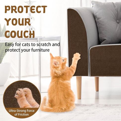Climbing Cat Scratcher Mat Trimmable Cat Scratching Post Carpet 78.7’’x15.8’’ Self Adhesive Carpet Mat Pad Replacement for Cat Tree Shelves Post Couch Wall Furniture Steps DIY Protector (Cream White) in Saudi Arabia