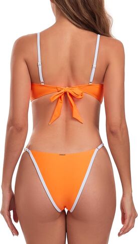 Women's Adjustable Bandeau Bikini Swimsuit Two Piece Bathing Suits in Kuwait