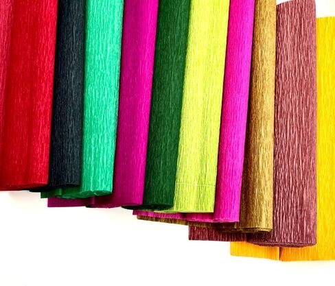 لفات ورق الكريب 10 ألوان من Lmlliang - 250 × 25 سم، من أجل ورق تغليف الهدايا DIY والحرف اليدوية وأعياد الميلاد وحفلات الزفاف والزهور الورقية (ألوان مختلطة) in Saudi Arabia