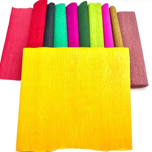 لفات ورق الكريب 10 ألوان من Lmlliang - 250 × 25 سم، من أجل ورق تغليف الهدايا DIY والحرف اليدوية وأعياد الميلاد وحفلات الزفاف والزهور الورقية (ألوان مختلطة) in Saudi Arabia