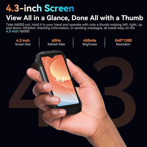 Blackview N6000 Rugged Smartphone 2023, 4.3-inch Small Android 13 Phone, 16GB 256GB Octa-core MTK Helio G99 6nm, 48MP + 16MP Camera, Dual SIM 4G, QHD+ Display 3880mAh 18W Fast Charge Rugged Phone, NFC in Saudi Arabia