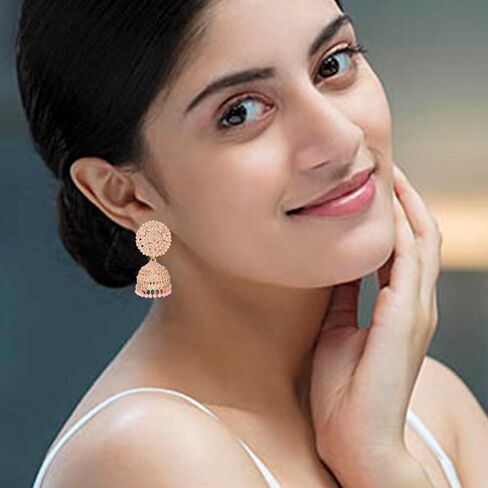 Nilu's Collection Women's Ethnic Oxidised Jhumka Party Festival Wear Alloy Jhumki Earring in Saudi Arabia