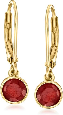 Ross-Simons 1.50 ct. t.w. Bezel-Set Ruby Drop Earrings in 18kt Gold Over Sterling in Saudi Arabia