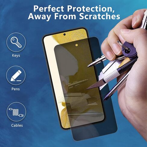 قطعتان من واقي شاشة الخصوصية لهاتف Samsung Galaxy S22 Plus، واقي شاشة من الزجاج المقوى المقاوم للتجسس بقوة 9H، فتحة دقيقة، خالية من الفقاعات، سهلة التركيب، مضادة للخدش، صديقة للحافظة in Kuwait