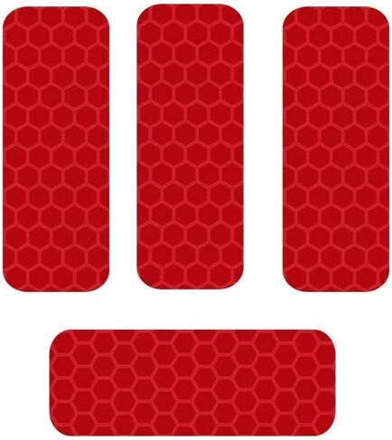 Reflective Decals Reflective Tape Safety Stickers Waterproof Warning Tapes Conspicuity Diamond Grade Rear Rectangle Warning Reflective Diamond Stickers-red in Saudi Arabia