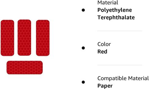 Reflective Decals Reflective Tape Safety Stickers Waterproof Warning Tapes Conspicuity Diamond Grade Rear Rectangle Warning Reflective Diamond Stickers-red in Saudi Arabia