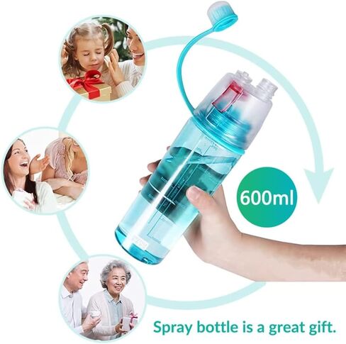 زجاجة مياه رش للشرب زجاجة مياه رياضية لركوب الدراجات خالية من مادة BPA 600 مل لركوب الدراجات والجري وتسلق الجبال والمشي لمسافات طويلة وتسلق صالة الألعاب الرياضية (أزرق) in Kuwait