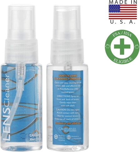 California Accessories Calclear Lens Cleaner Spray | 1-8oz & 1-1oz Eyeglass Lens Cleaning Spray for Glasses, Lens, Screens in Saudi Arabia