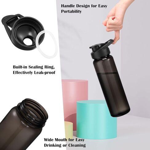 12PCS 24oz Sports Water Bottles Bulk Plastic Sports Drink Bottles Pack Sports Water Cups Set Sports Bike Water Bottles for Gym Outdoor Sports Cycling Camping Hiking Yoga (Clear) in Saudi Arabia
