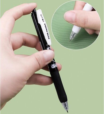4 Pcs Gel Pens Cute Retractable Pens Cartoon Panda Retractable Pens 0.5mm Black Writing Pen Office School Pens Women Girls Men Boy Pens (4Pcs Panda) in Kuwait