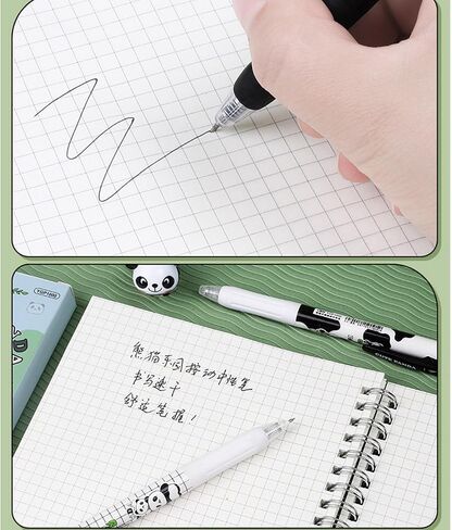 4 Pcs Gel Pens Cute Retractable Pens Cartoon Panda Retractable Pens 0.5mm Black Writing Pen Office School Pens Women Girls Men Boy Pens (4Pcs Panda) in Kuwait