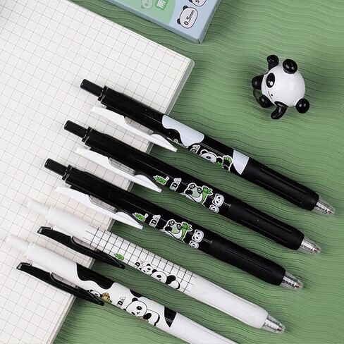4 Pcs Gel Pens Cute Retractable Pens Cartoon Panda Retractable Pens 0.5mm Black Writing Pen Office School Pens Women Girls Men Boy Pens (4Pcs Panda) in Kuwait