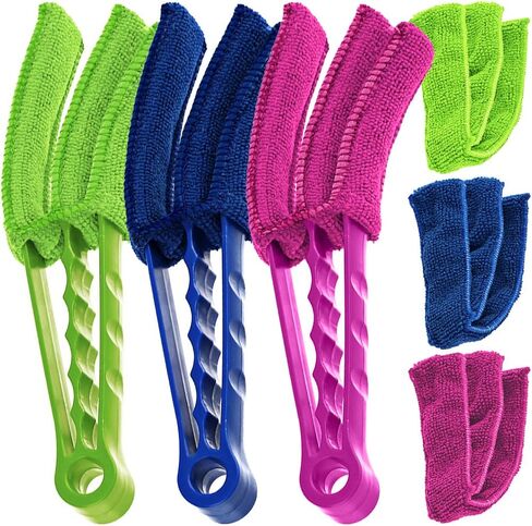 منفضة ستائر النوافذ، مجموعة من 3 فرش من AIFUDA لمصاريع مكيف الهواء وأداة تنظيف مجمع الغبار مع 3 أكمام من الألياف الدقيقة in Kuwait