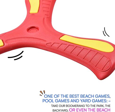 Amazaque Soft Boomerang For Kids And Adults - Foam Boomerang Toy, Boomerang Returning Cross and Throwing Stick Circle - Game for Beach Pool Games - Safe Play & Soft Impact Indoors or Outdoors for Kids in Saudi Arabia