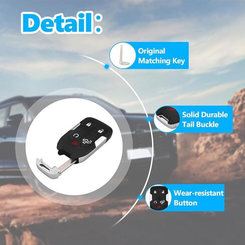لغطاء غطاء مفتاح GMC Key Fob، غطاء حماية كامل من مادة TPU يناسب 2022 2021 2020 2019 Chevy Silverado، GMC Sierra 1500 2500HD 3500HD، غطاء مفتاح دخول بدون مفتاح، 5 زجاجات (أسود) in Kuwait