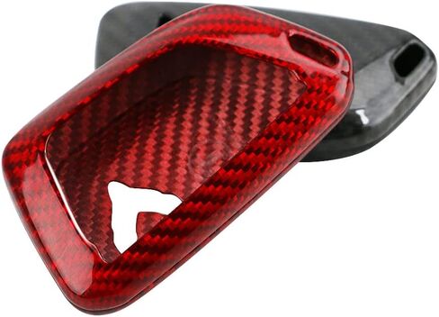 PACEWALKER Carbon Fiber for Chevrolet Corvette C8 Key Fob Case Cover 2020 2021 2022 Keyless Entry Shell Trim (Red) in Kuwait