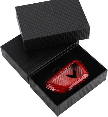 PACEWALKER Carbon Fiber for Chevrolet Corvette C8 Key Fob Case Cover 2020 2021 2022 Keyless Entry Shell Trim (Red) in Kuwait