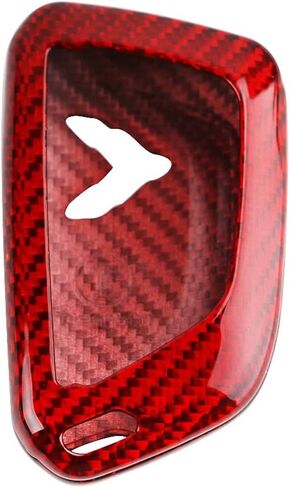 PACEWALKER Carbon Fiber for Chevrolet Corvette C8 Key Fob Case Cover 2020 2021 2022 Keyless Entry Shell Trim (Red) in Kuwait