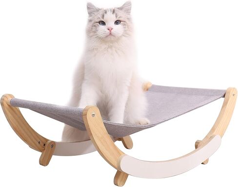 Cat Hammock, Pet Bed, Solid Wood Fancy Swing Chair, 2 in 1 Chair and Hammocks, Cat Furniture Gift for Your Small to Medium Size Cat and Dog in Saudi Arabia