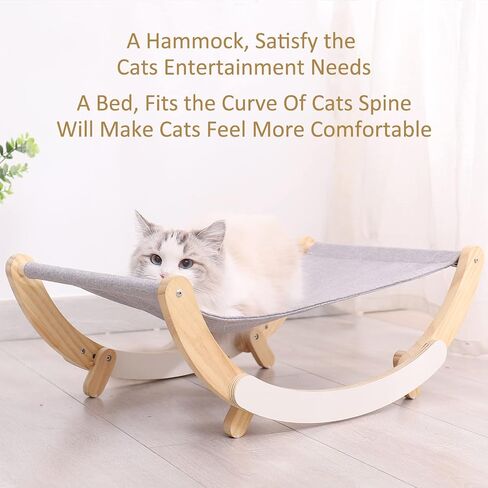 Cat Hammock, Pet Bed, Solid Wood Fancy Swing Chair, 2 in 1 Chair and Hammocks, Cat Furniture Gift for Your Small to Medium Size Cat and Dog in Saudi Arabia