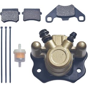 Rear Brake Caliper and Pads For 90cc 110cc 125cc 150cc 200cc 196cc 6.5HP ATV for CTieoleman kt196 yerf dog gx150 Go Kart Taotao Kazuma Roketa Sunl Baja RTK200 Dune Buggy Chinese Quad Golden