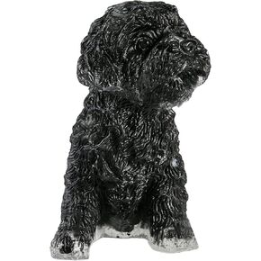 تمثال كلب كريستال سبج أسود مصنوع يدويًا، تمثال كلب صغير من الراتنج والكريستال المتكسر، حجر الجيب، ديكور مكتب المنزل in Kuwait