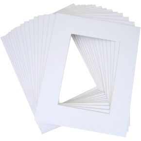 16x20 for 12x16 White Mat with whitecore 100/pack