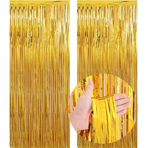 4th of July Decorations,2 Pack Red White and Blue Tinsel Foil Fringe Curtains, Patriotic Photo Booth Prop Streamer Backdrop for Independence Day Patriotic Party Memorial Day Labor Day