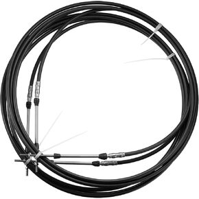 Motoforti Universal Marine Boat Throttle Shift Control Cable, 5M/16FT, Stainless Steel Rubber, Black, 2 Pc