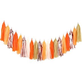 Fonder Mols Tassels Garland Tissue Paper Tassels Banner DIY Kit for Mermaid themed Party Decorations (Pack of 35, Color Lavender-Mint-Blue-Rainbow) A09