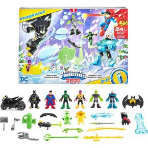 Fisher-Price DC Super Friends Imaginext DC Super Friends Advent Calendar, 24 mystery toys including figures, accessories and a vehicle for preschool kids