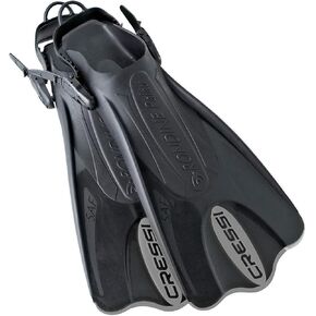 Cressi Snorkeling Adjustable Fins for All Family - Long Blade Versatile Open Heel Flippers | Palau: Made in Italy