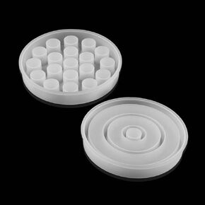 2PCS Round Lipstick Tray Silicone Molds DIY Container Box Holder Resin Epoxy Flexible Casting Makeup Jewelry Display Tray Silicon Mould Craft Making Table Decoration Mold Lipstick Organizers