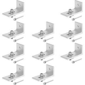 10 Pcs Solar Panel Mounting L Bracket, Thickness 5.3mm Aluminum Alloy 6005 Support Hardware , for RV Boat Off Grid Roof, Solar Panel Motor Home Roof