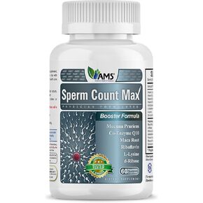 America Medic & Science Sperm Count Max (60 Capsules) | Male Fertility Supplement | Enhances Sperm Count and Reproductive Health | Prenatal Vitamins for Men | with Zinc, CoQ10, Vitamin C, B2, and B12