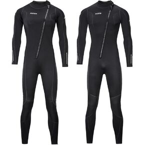 zcco Ultra Stretch 3mm Neoprene Wetsuit, Front Zip Full Body Diving Suit, one Piece for Men-Snorkeling, Scuba Diving Swimming, Surfing