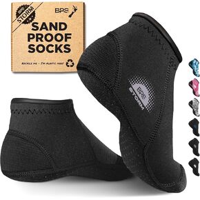 BPS New Zealand ‘Storm’ Sand Proof Water Socks 3mm Anti-Slip Neoprene Wetsuit Booties Sand Socks for Soccer Beach Sports