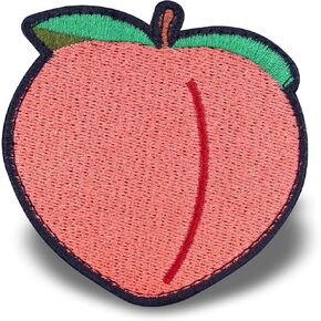Peach Embroidered Patch, Morale Patch with Hook Fastener Backing, Funny Applique Humor Patch Military for Backpacks, Vests, Helmet