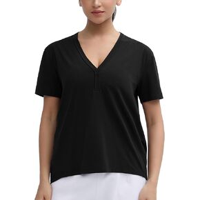 THE GYM PEOPLE Women's Loose Fit Workout T-Shirts V Neck Short Sleeve Running Yoga Lounge Tee Tops