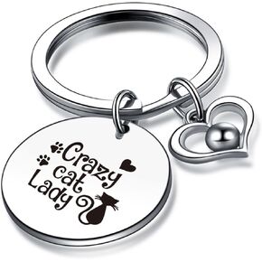 Cat Owner Keyring For Women Cat Charm Jewelry Cat Grandma Gift Cat Mom Keychain Kitty Keychain