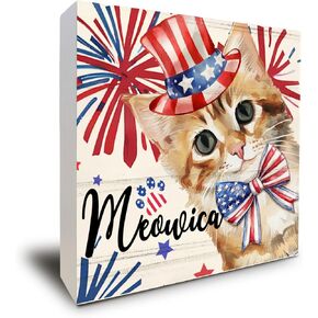 ديكور وطني، ديكورات الرابع من يوليو، شاحنة أمريكا أوه ساي هل يمكنك رؤية كتلة لافتة صندوق خشبي لتزيين سطح المكتب المنزلي 5 × 5 بوصة in Kuwait