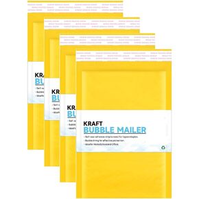 Kraft Bubble Mailers 6"x9.25" Self Seal Closure Padded Cushion Envelope 4PC