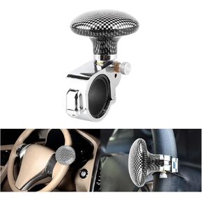 Steering Wheel Knob, Steering Wheel Power Handle Spinner Knob with Bearing Iron Clip Knob Spinner Handle Ball Booster Handle Control Fit for Cars, Trucks, Tractors, Mowers(Carbon brazing)