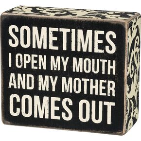 Primitives by Kathy Box Sign, 4 x 3.5-Inches, Black
