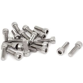 M6x20mm 1mm Pitch Stainless Steel Hex Key Socket Head Cap Screws 20pcs