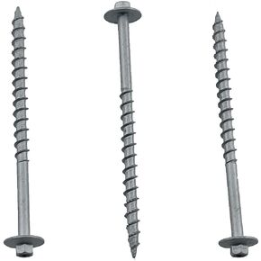 BRAUNY BOY - #12 x 4"- Structural Lag Heavy Duty Construction Wood Screw – Galvanized Corrosion Resistant Coating Exterior Timber, Landscape - Easy HEX HEAD DRIVE – Flange Head 4 in - Qty (100)